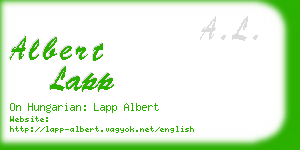 albert lapp business card